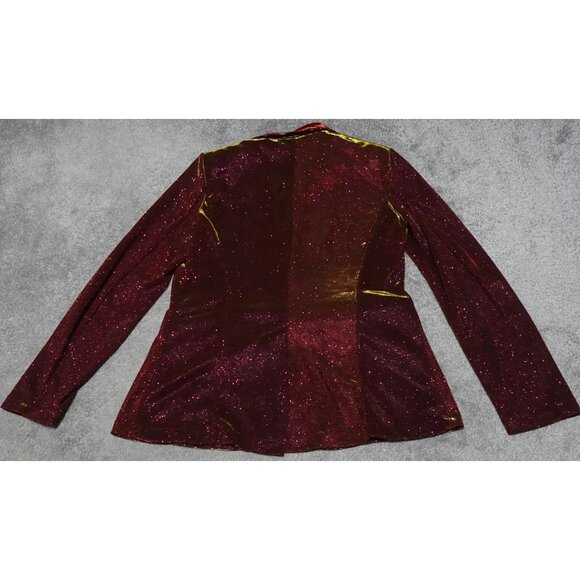 Rock & Roll Denim Blazer Jacket Women's Medium Red Color Changing Metallic - Picture 10 of 13